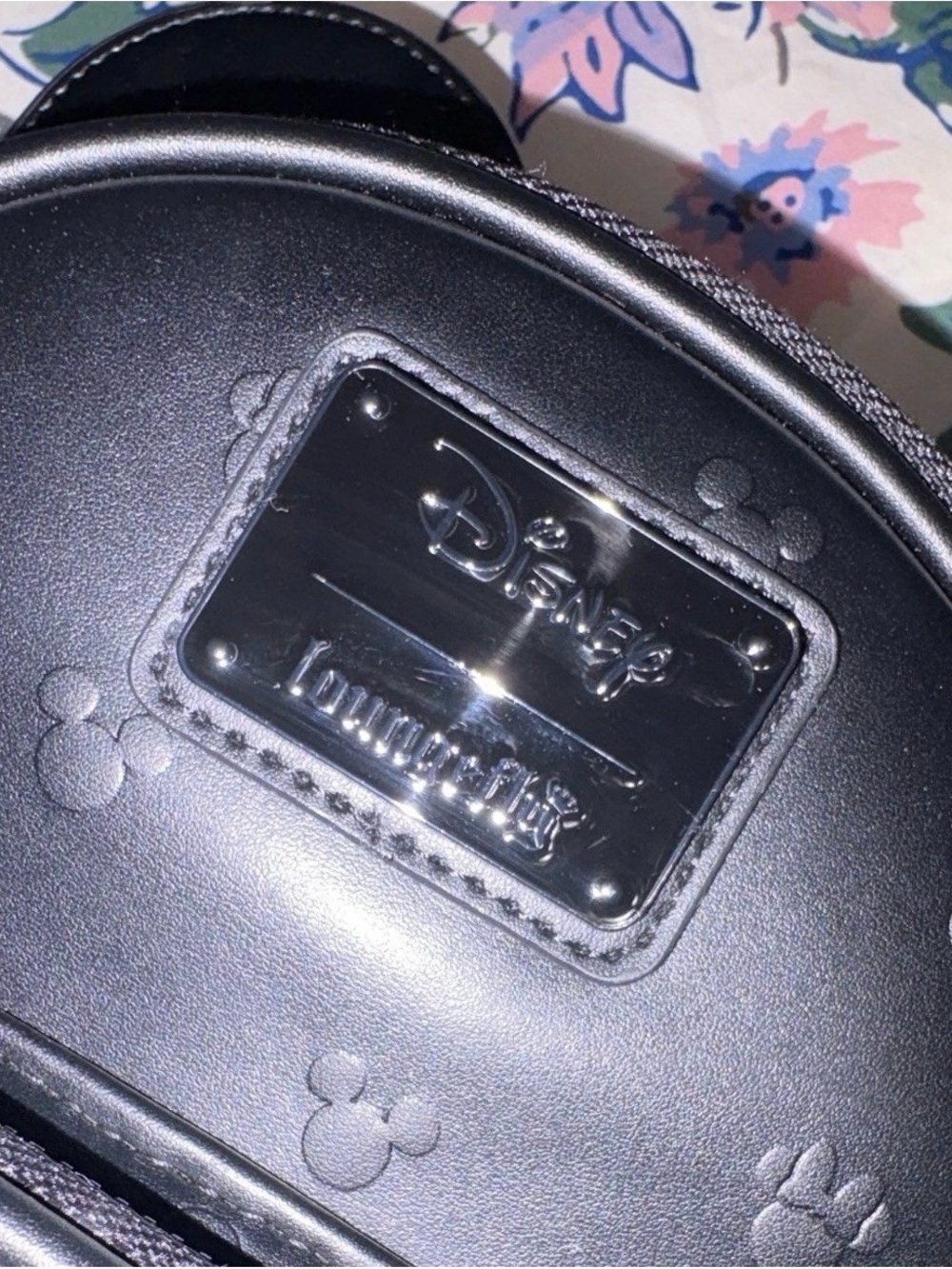 Disney Black Mickey Embossed Mini Backpack